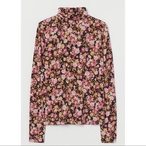 Floral-print Turtleneck